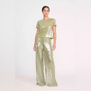 STAUD | NWT! Luke Sequins Pant In Green Moss Size: Medium